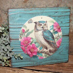 NEW Eclectic French Country BOHO Farmhouse Feminine Owl & Floral Wall Decor